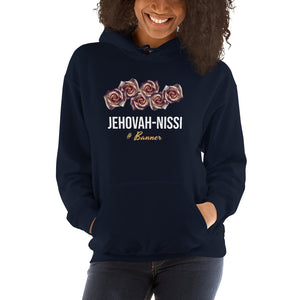Jehovah-Nissi - Roses Hoodie - Navy / S In His presence
